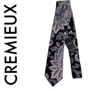 CREMIEUX NWT MENS TIE BLACK BLUE LAVENDER GRAY